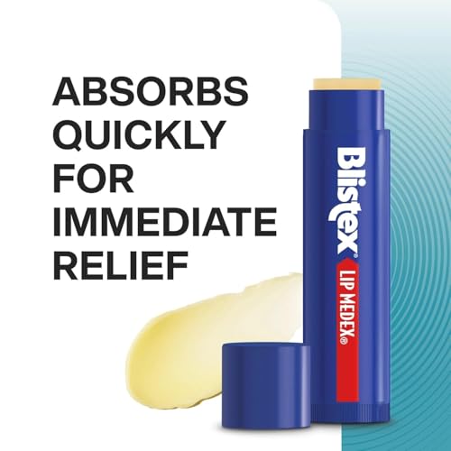 Blistex Lip Medex Stick, 3 Count, 0.15 oz Each, Advanced Hydration, Medicated Relief with Cooling, Soothes and Protects, Restores Healthy Moisture Balance to Lips, 1 Pack